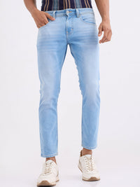 Men Jeans Slim Fit Blue Mid Rise