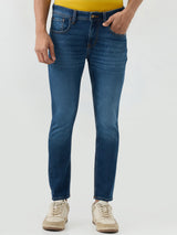 Men Kano Jeans Slim Fit Blue Mid Rise