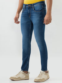 Men Kano Jeans Slim Fit Blue Mid Rise