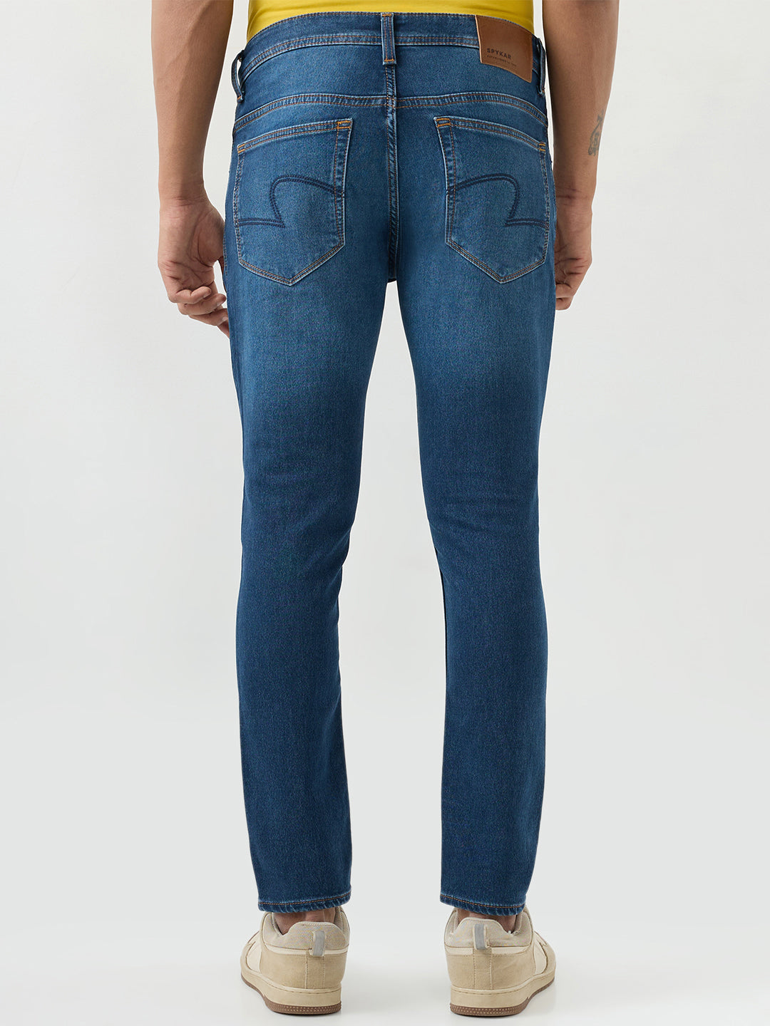Men Kano Jeans Slim Fit Blue Mid Rise