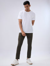 Men Kano Jeans Slim Fit Green Mid Rise