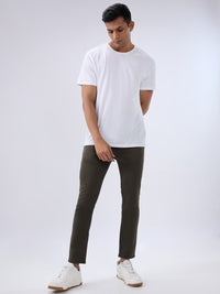 Men Kano Jeans Slim Fit Green Mid Rise