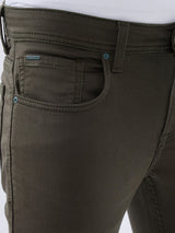 Men Kano Jeans Slim Fit Green Mid Rise