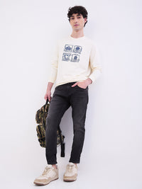 Men Jeans Slim Fit Black Mid Rise