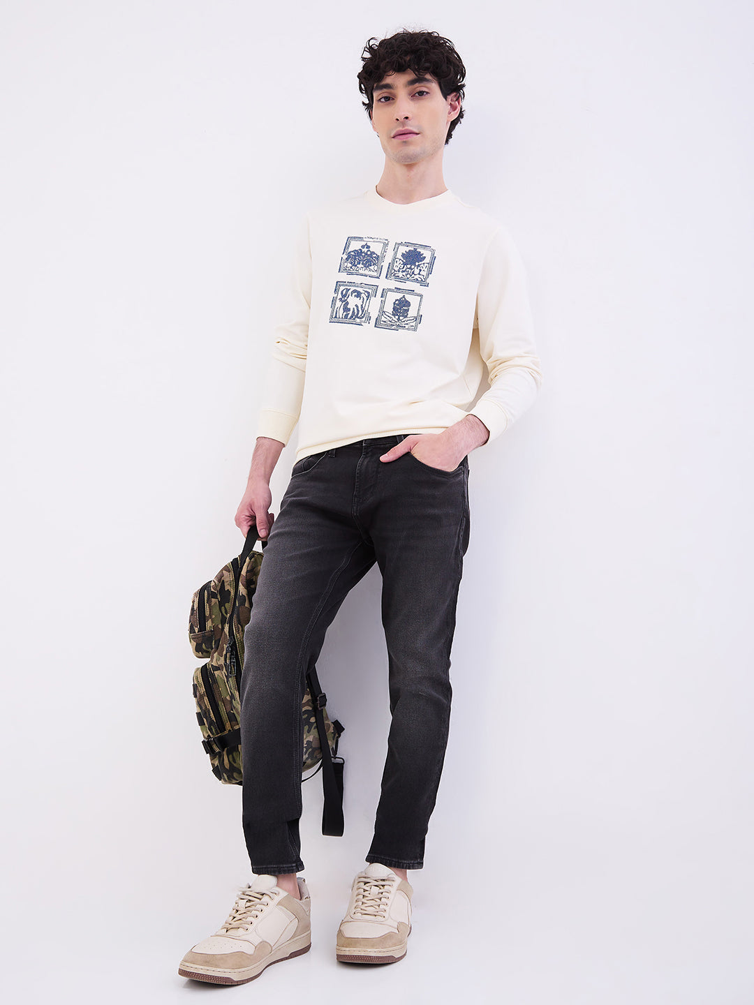 Men Jeans Slim Fit Black Mid Rise