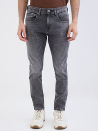 Men Jeans Slim Fit Grey Mid Rise