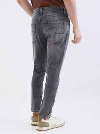 Men Jeans Slim Fit Grey Mid Rise