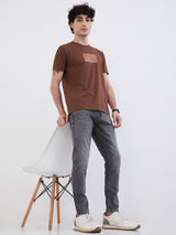 Men Jeans Slim Fit Grey Mid Rise