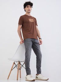 Men Jeans Slim Fit Grey Mid Rise