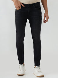 Men Kano Jeans Slim Fit Black Mid Rise