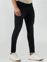 Men Kano Jeans Slim Fit Black Mid Rise