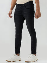 Men Kano Jeans Slim Fit Black Mid Rise