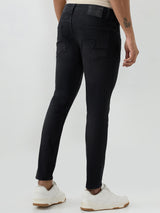 Men Kano Jeans Slim Fit Black Mid Rise