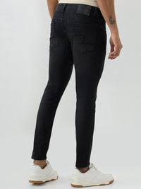 Men Kano Jeans Slim Fit Black Mid Rise