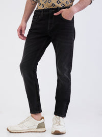 Men Jeans Slim Fit Black Mid Rise