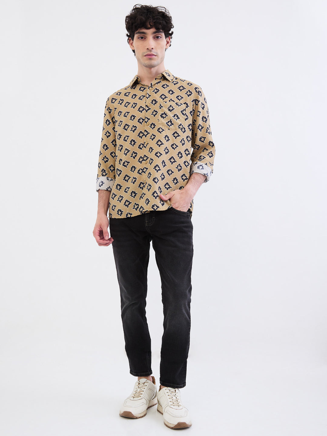 Men Jeans Slim Fit Black Mid Rise
