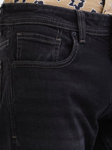Men Jeans Slim Fit Black Mid Rise