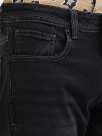 Men Jeans Slim Fit Black Mid Rise