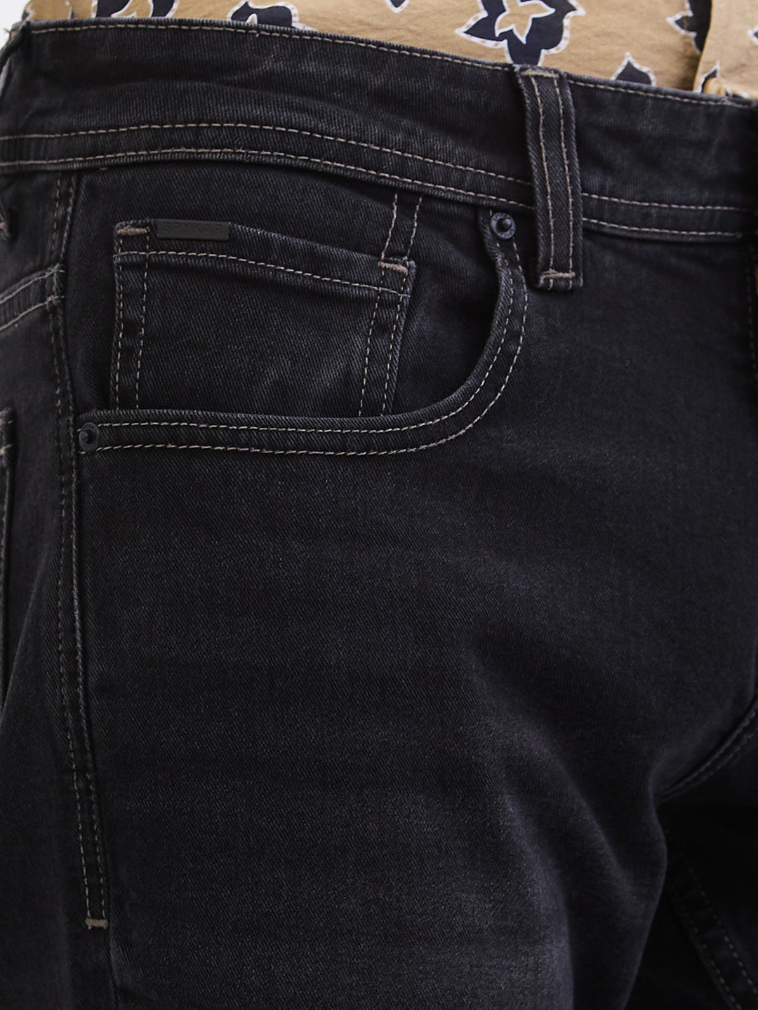 Men Jeans Slim Fit Black Mid Rise