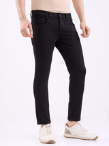 Men Jeans Slim Fit Black Mid Rise