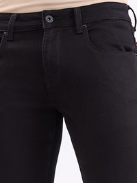 Men Jeans Slim Fit Black Mid Rise
