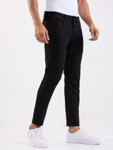 Men Jeans Slim Fit Black Mid Rise