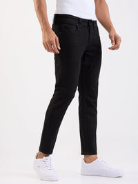 Men Jeans Slim Fit Black Mid Rise