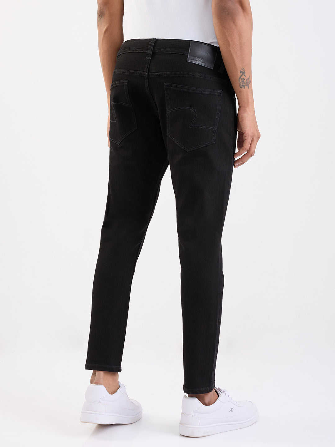 Spykar Black Mid Rise Slim Fit Casual Jeans For Men