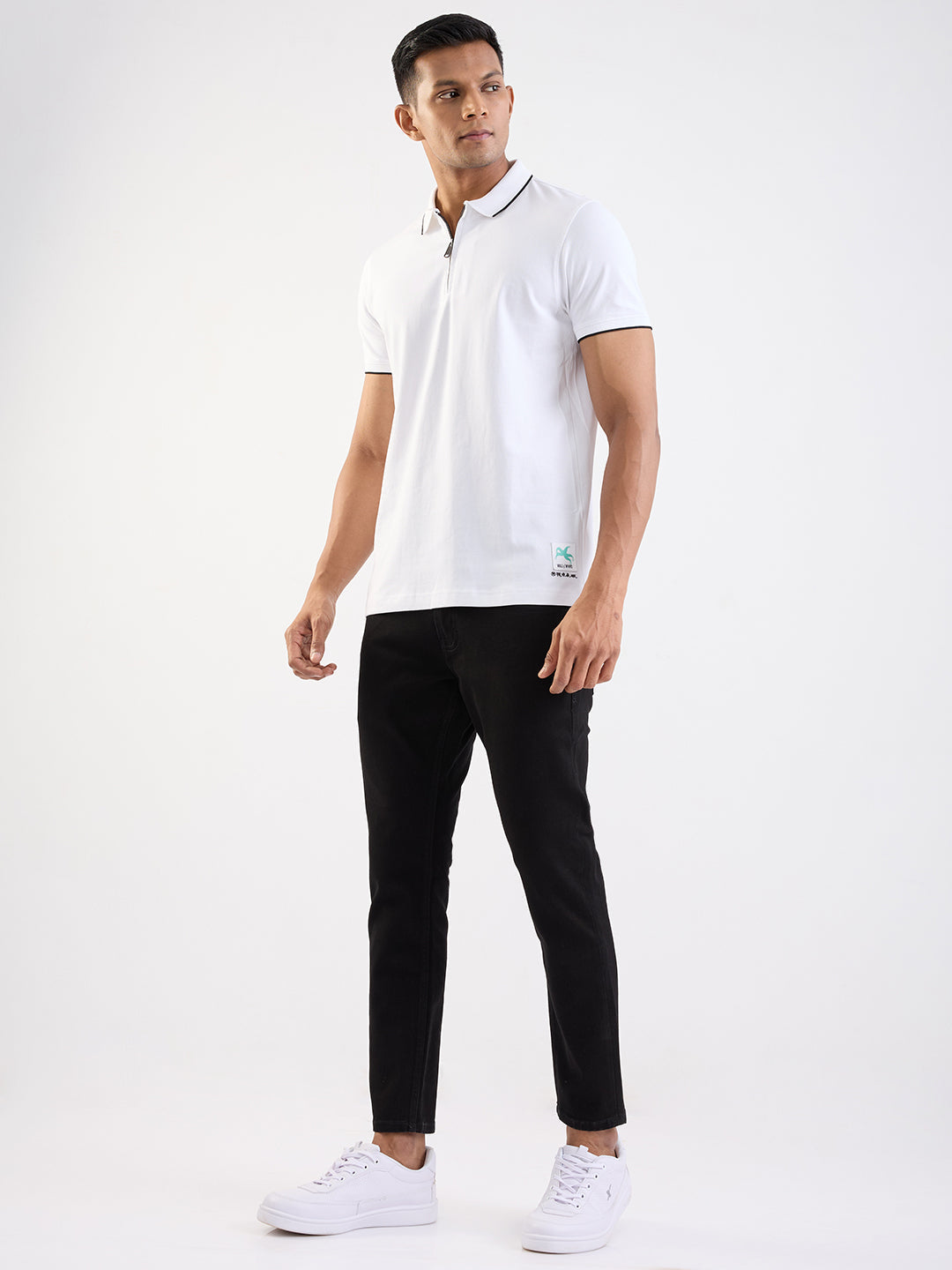 Men Jeans Slim Fit Black Mid Rise