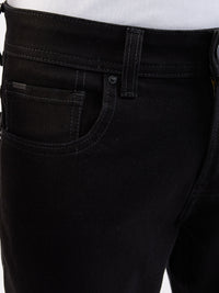 Men Jeans Slim Fit Black Mid Rise