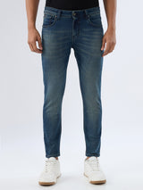 Men Kano Jeans Slim Fit Blue Mid Rise