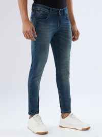 Men Kano Jeans Slim Fit Blue Mid Rise