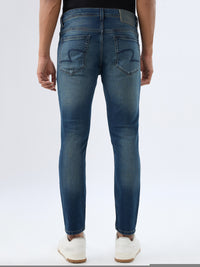 Men Kano Jeans Slim Fit Blue Mid Rise