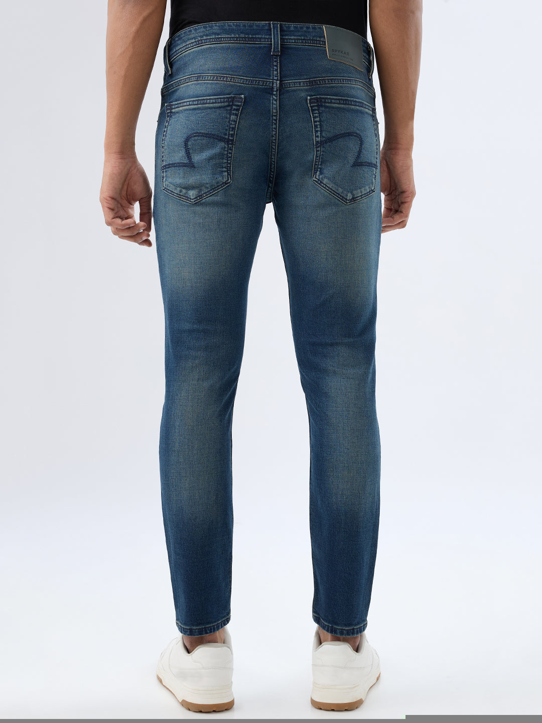 Men Kano Jeans Slim Fit Blue Mid Rise