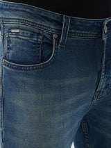 Men Kano Jeans Slim Fit Blue Mid Rise