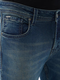Men Kano Jeans Slim Fit Blue Mid Rise