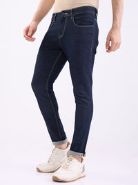 Men Jeans Slim Fit Blue Mid Rise