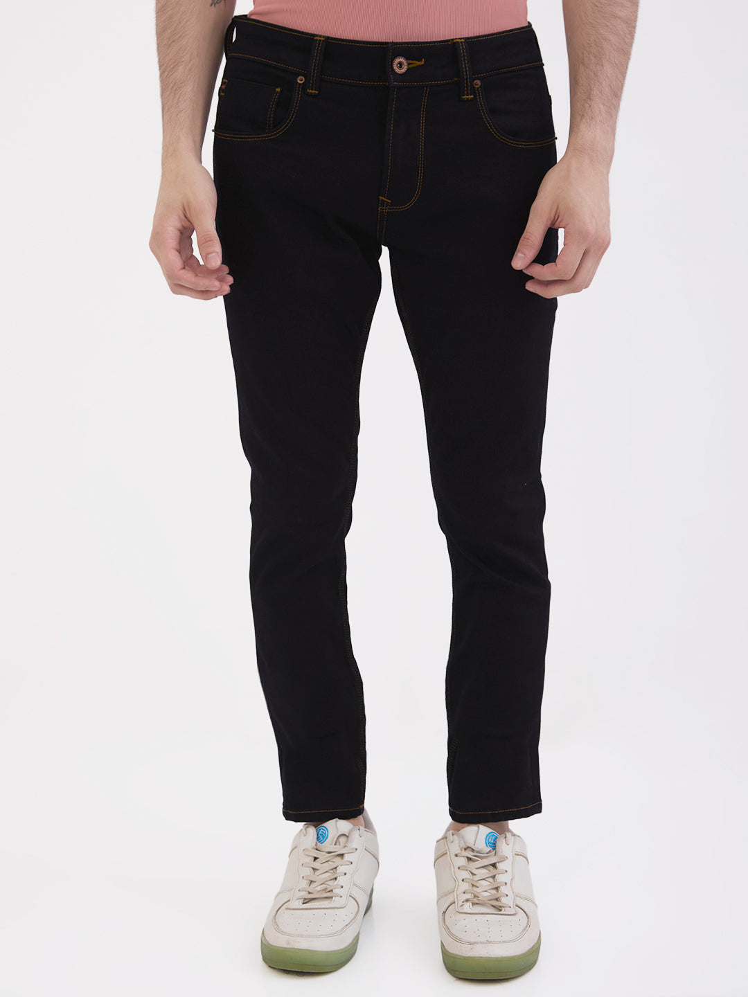 Men Jeans Slim Fit Blue Mid Rise
