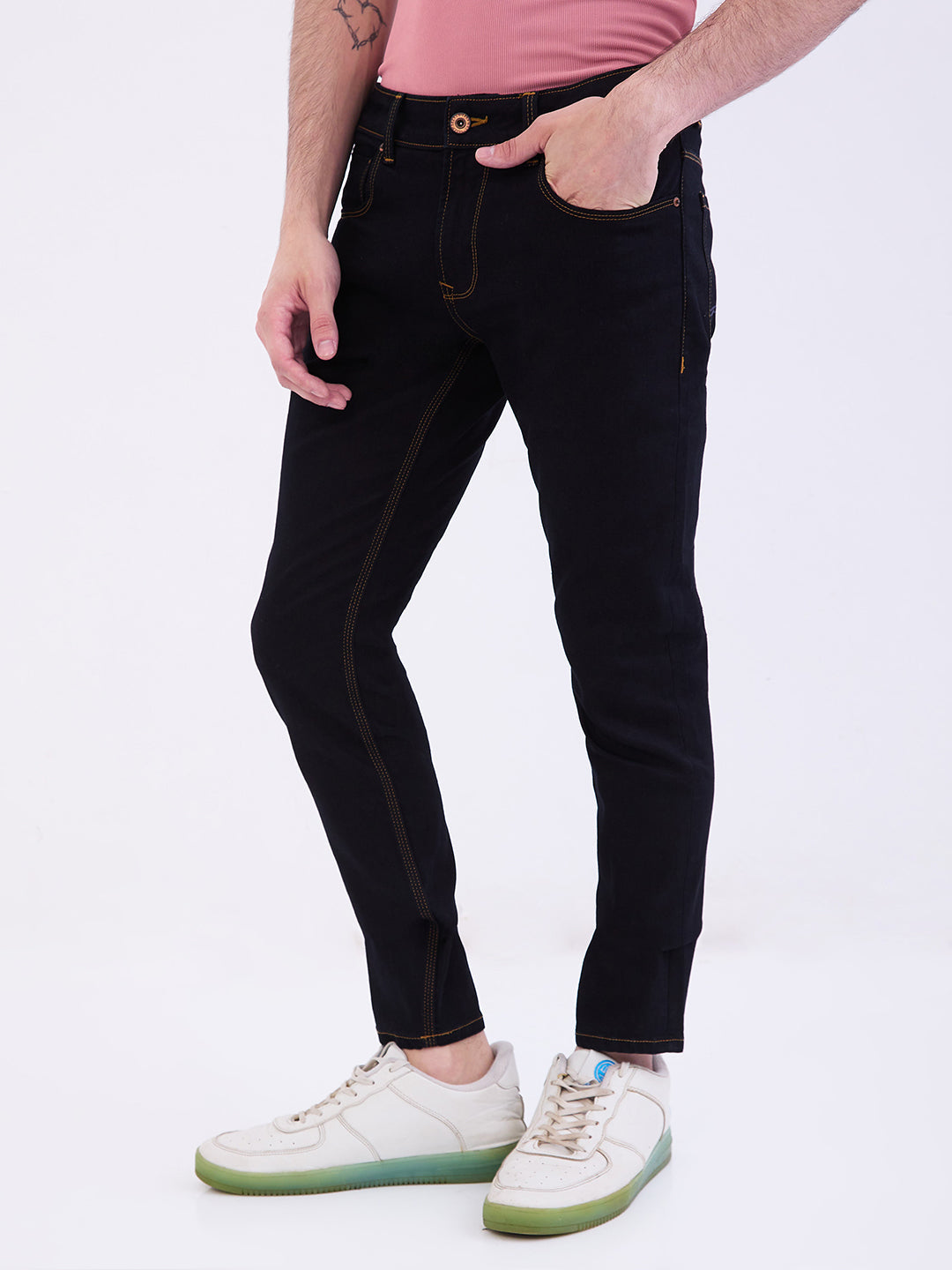 Spykar Raw Blue Mid Rise Slim Fit Casual Jeans For Men