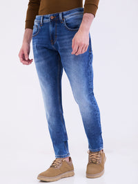 Men Jeans Slim Fit Blue Mid Rise
