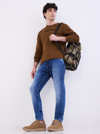Men Jeans Slim Fit Blue Mid Rise