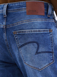 Men Jeans Slim Fit Blue Mid Rise