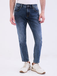 Men Jeans Slim Fit Grey Mid Rise