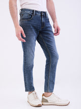 Men Jeans Slim Fit Grey Mid Rise
