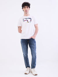Men Jeans Slim Fit Grey Mid Rise