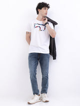 Men Jeans Slim Fit Grey Mid Rise