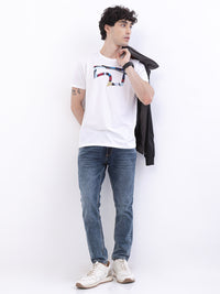 Men Jeans Slim Fit Grey Mid Rise