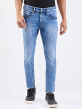 Men Jeans Slim Fit Light Blue Mid Rise