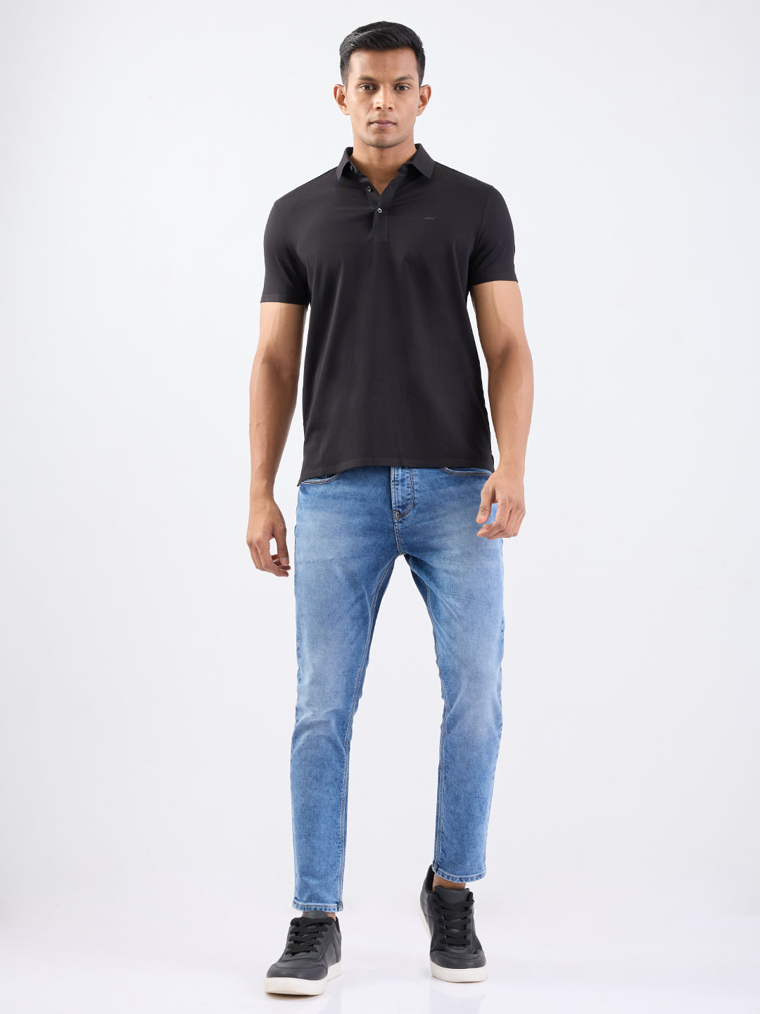 Men Jeans Slim Fit Light Blue Mid Rise