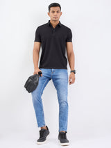 Men Jeans Slim Fit Light Blue Mid Rise